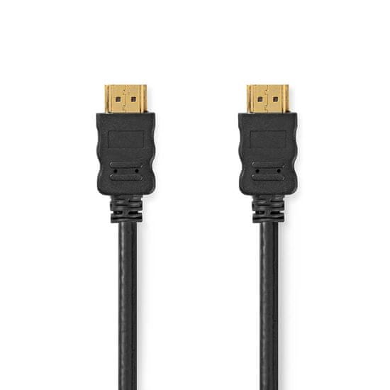 Nedis High Speed HDMI kabel z ethernetom | Priključek HDMI | Priključek HDMI | 4K@30Hz | ARC | 10,2 Gbps | 2,00 m | Okrogla | PVC | Črna | ovojnica