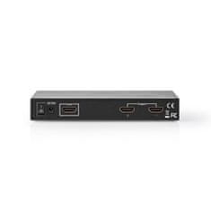 Nedis HDMI razdelilnik | 2 vrata | HDMI vhod | 2x HDMI izhod | 4K@30Hz | 3,4 Gbps | Kovina | antracit 