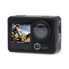 Nedis Action Cam | Dual Screen | 1080p@30fps | 12 MPixel | Waterproof up to: 30.0 m | 70 min | Wi-Fi | App available for: Android / IOS | Mounts included | Black 