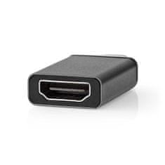 Nedis USB-C Adapter | USB 3.2 Gen 1 | USB-C Male | HDMI Output | 4K@60Hz | Round | Nickel Plated | Black / Grey | Box 