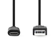 Nedis USB Cable | USB 3.2 Gen 2 | USB-A Male | USB-C Male | 60 W | 10 Gbps | Nickel Plated | 1.00 m | Round | PVC | Black | Label 
