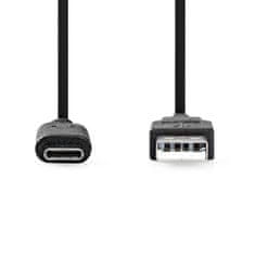 Nedis USB kabel | USB 3.2 Gen 2 | USB-A moški | USB-C moški | 60 W | 10 Gbps | Ponikljano | 1,00 m | Okrogla | PVC | Črna | Oznaka 