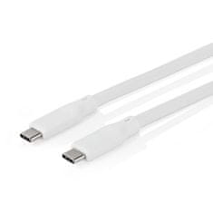 Nedis USB cable | USB 3.2 Gen 2 | USB-C Hane | USB-C Hane | 240 W | 8K@30Hz | 20 Gbps | Nickelplaterad | 1.00 m | Round | Silicone | Vit | Låda 