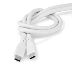 Nedis USB kabel | USB 3.2 Gen 2 | USB-C Hane | USB-C Hane | 240 W | 8K@30Hz | 20 Gbps | ponikljana | 1,00 m | Okrogla | Silikon | Vit | Låda 