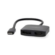 Nedis USB-C adapter | USB 3.2 Gen 1 | USB-C moški | DisplayPort ženski / HDMI izhod | 8K@30Hz | 0,20 m | Okrogla | Ponikljano | Črna | Škatla 