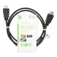 Nedis High Speed HDMI kabel z ethernetom | Priključek HDMI | Priključek HDMI | 4K@30Hz | ARC | 10,2 Gbps | 1,00 m | Okrogla | PVC | Črna | Oznaka 