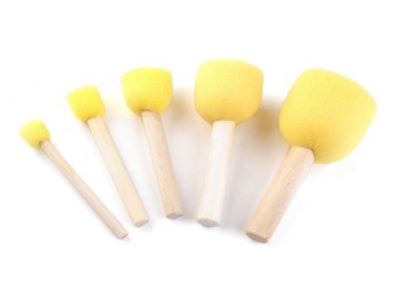 Penasti čopiči za mešanje - komplet 5 čopičev - rumena svetloba