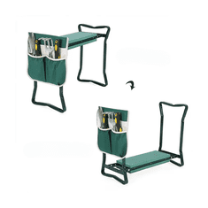Homey Stolček in opora za klečanje | Kovinski z oblazinjenim sedežem in stranskimi žepi | Klopca, stol za vrt