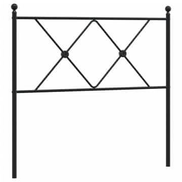 Vidaxl Kovinsko nadomestno vzglavje črno 90 cm