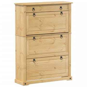 Vidaxl Omara za čevlje Corona 99x32x138 cm trdna borovina