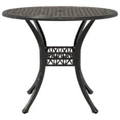 Vidaxl Vrtna miza bronasta Ø90x75 cm liti aluminij