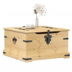 Vidaxl Škatla za shranjevanje Corona 78x78x45 cm trdna borovina