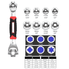 Homey 48 različnih nasadnih ključev | Gedore 48 v 1 | Kovinski nasadni ključ | Magnetna funkcija | 360° rotacija
