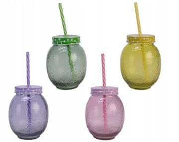 shumee Stekleni kozarec s pokrovom za pijačo 13,5x10 cm