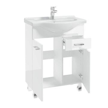 shumee Kopalniška omarica na nogah z umivalnikom, bela 55 Mea