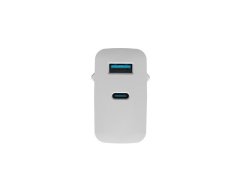 Natec Univerzalni polnilec USB RIBERA GaN 1X USB-A + 1X USB-C 65W, bel