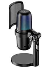 Nedis Mikrofon za igre GSMIC210BK/ namizni/ stikalo/ RGB/ POP filter/ USB-A/ črn
