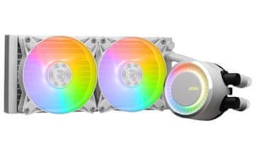 MSI vodni hladilnik CPU MAG CORELIQUID E240 WHITE/ 2x 120mm ARGB ventilator/ podpora LGA1700/ bela