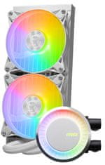 MSI vodni hladilnik CPU MAG CORELIQUID E240 WHITE/ 2x 120mm ARGB ventilator/ podpora LGA1700/ bela