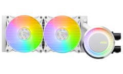 MSI vodni hladilnik CPU MAG CORELIQUID E240 WHITE/ 2x 120mm ARGB ventilator/ podpora LGA1700/ bela