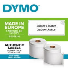 Dymo Papirnate etikete LW, 89x36 mm, bele, 2x 260 kosov