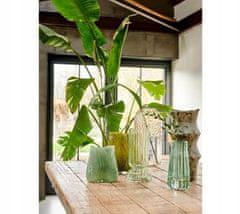 shumee Zelena steklena vaza za okrasne rože 22x12 cm