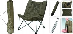 shumee Kamperski stol z blazino, zelen, 83x74x91 cm