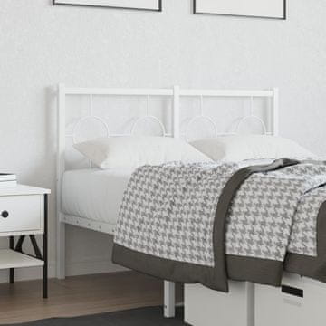 Vidaxl vidaXL Kovinsko vzglavje postelje belo 120 cm