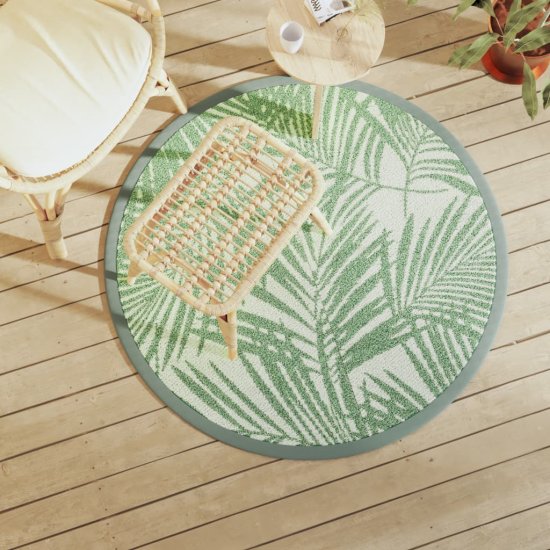 shumee Zunanja preproga zelena Ø120 cm PP