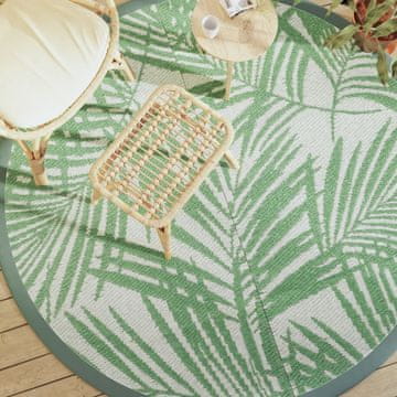 shumee Zunanja preproga zelena Ø200 cm PP