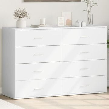 shumee Komoda 2 kosa bela 60x39x80 cm inženirski les