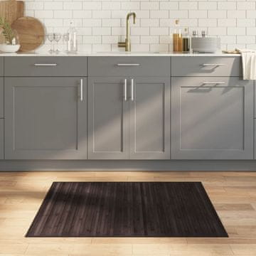 Vidaxl vidaXL Pravokotna preproga, temno rjava, 80x100 cm, bambus