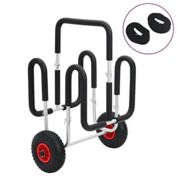 shumee Voziček za kajak za 2 deski 90 kg aluminij