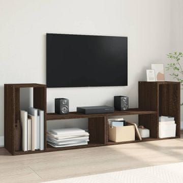 Vidaxl vidaXL TV omarice, komplet 2 kosov, rjav hrast, 75x30x50 cm