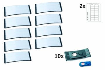 Avery Zweckform kovinske priponke za imena POL30MA02-10DR v barvi antracit, 70 x 30 mm, magnetni mehanizem, 10 priponk/zavitek