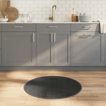 Vidaxl vidaXL Okrogla preproga, siva, 80 cm, bambus