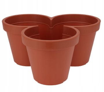 shumee Velik zunanji vrtni lonec 20x44x44 cm rjave barve