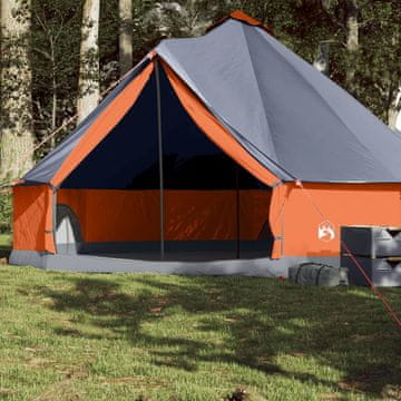 Vidaxl vidaXL Družinski šotor tipi za 8 oseb, sivo-oranžen, vodoodporen