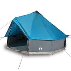 Vidaxl Družinski šotor tipi za 8 oseb moder vodoodporen