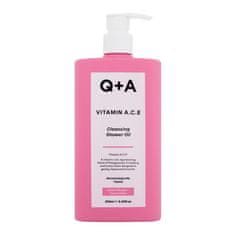 Q+A Vitamin A.C.E Cleansing Shower Oil 250 ml pomirjajoče, pomlajevalno in čistilno olje za prhanje za ženske