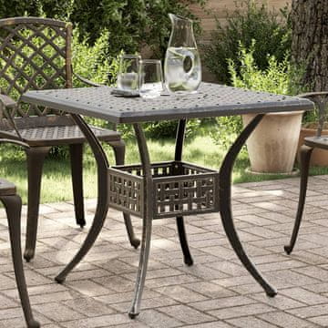 Vidaxl vidaXL Vrtna miza rjava 80x80x75 cm lito aluminij