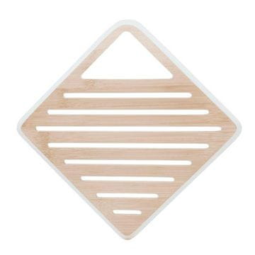 Pebbly Podložka , NBA234, pod hrnce, bambus, bílá hrana, 20 x 20 cm