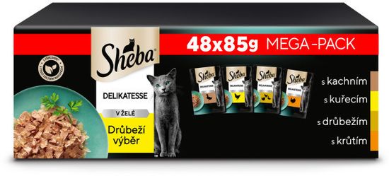 Sheba vrečke perutnine v želeju, 48x85g