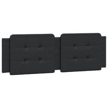 Vidaxl Blazina za vzglavje Zadar črna 160 cm umetno usnje