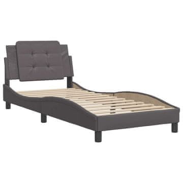 Vidaxl Posteljni okvir brez vzmetnice Zadar siv 80x200 cm umetno usnje