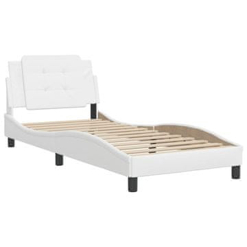 Vidaxl Posteljni okvir brez vzmetnice Zadar bel 100x200 cm umetno usnje