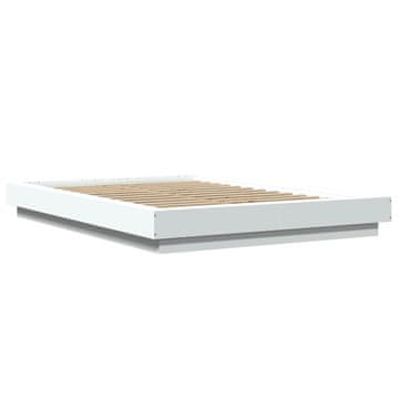 Vidaxl Posteljni okvir bel 140x190 cm inženirski les