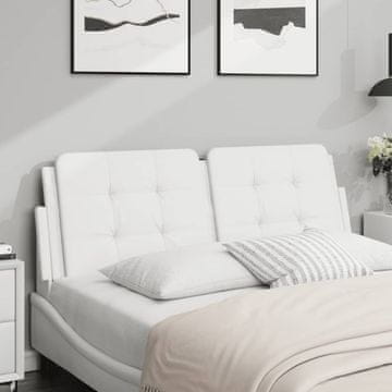 Vidaxl vidaXL Blazina za vzglavje, bela, 120 cm, umetno usnje