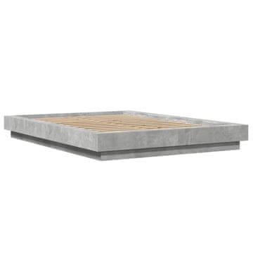 Vidaxl Posteljni okvir betonsko siv 120x190 cm inženirski les
