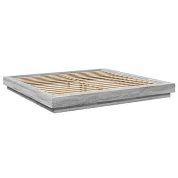 Vidaxl Posteljni okvir siva sonoma 200x200 cm inženirski les